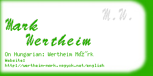 mark wertheim business card